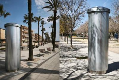 Vilanova i la Geltrú estrena 14 noves cartelleres cilíndriques per impulsar l’activitat de les entitats. Ajuntament de Vilanova